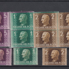 UNGARIA 1941 MI 657/59 BLOCURI DE 4 TIMBRE + SERIE MNH