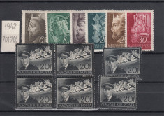 UNGARIA 1942, MI 695 X 5 SI MI 699/704, MNH, LOT 1 ST foto