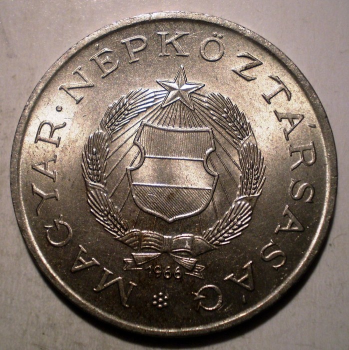 C.395 UNGARIA 2 FORINT 1966 XF/AUNC