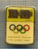 1037 NEW INSIGNA -OLIMPICA - M&amp;M -SPONSOR 1992 OLYMPIC GAMES-starea care se vede