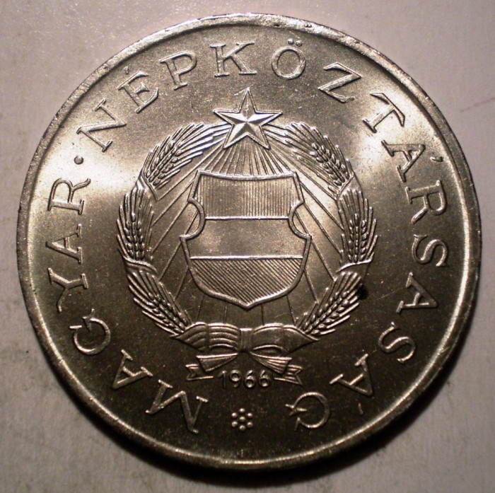 C.393 UNGARIA 2 FORINT 1966 XF/AUNC