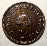 A.030 UNGARIA 1 FILLER 1892 RARA, Europa, Bronz