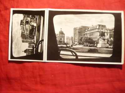 Ilustrata- Fotografie-dubla -Bucuresti - Piata Universitatii , cca.1950 foto