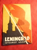 Vigneta - Eticheta Turistica - Leningrad - Inturist URSS