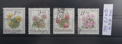 Serie completa Cehoslovacia-Ceskoslovensko-Flori-stampilata-1991 foto