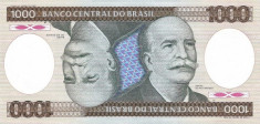 Brazilia 1000 Cruzeiros (ND- 1981-84; bancnota simetrica sus/jos) P-201b UNC !!! foto