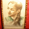 Tablou - Cap Indianca semnat Francois St&#039;Cerezi -creion si acuarela , 19x26 cm