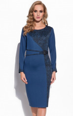 Rochie office AJSO - art 287 blue - marimi mari foto