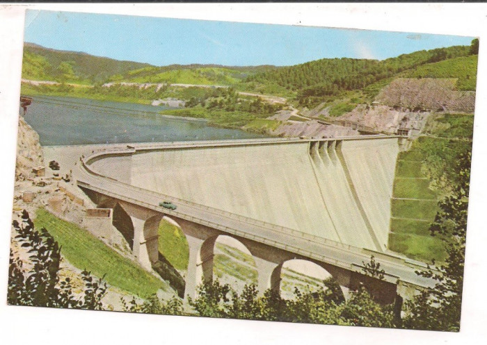 % carte postala (ilustrata)-BICAZ-Barajul hidrocentralei