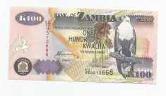 LL bancnota Zambia 100 kwacha 2010 aUNC foto