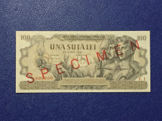 SPECIMEN 100 LEI 1947 Iunie - EXTREM DE RAR!!! foto