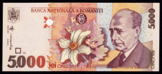 ROMANIA, 5000 LEI 1998, aUNC_filigran BNR mare foto