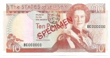 JERSEY 10 POUNDS LIRE SPECIMEN ND (1989) AUNC