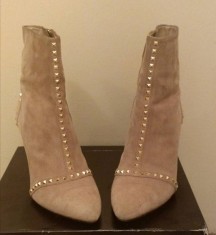 Botine/ghete/cizme ZARA Woman piele naturala intoarsa bej masura 40 impecabile foto