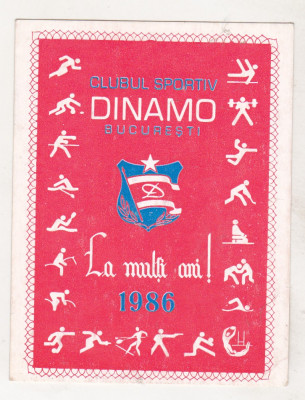 bnk cl Calendar de buzunar 1986 Dinamo Bucuresti foto