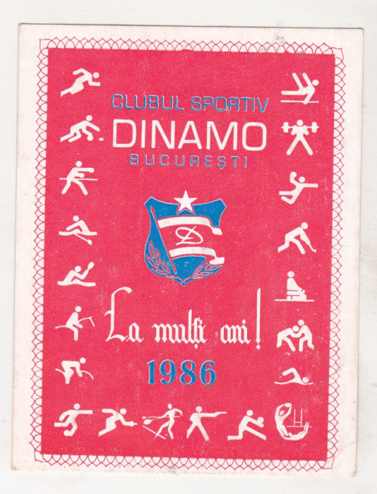 bnk cl Calendar de buzunar 1986 Dinamo Bucuresti