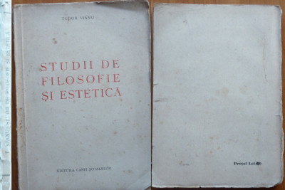 Tudor Vianu , Studii de filosofie si estetica , 1939 , editia 1 foto