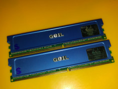 Kit 2GB DDR1 Desktop,1GBx2,Brand Geil,400Mhz,PC-3200 Radiator,import Germania foto
