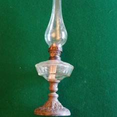LAMPA cu PETROL pentru INTERIOR si BIROU - cristal cu picior antimoniu -1900 foto