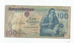 LL bancnota Portugalia 100 escudos 1981 foto