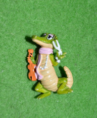 Figurina surpriza ou kinder crocodil Croko muzician, cu vioara si diapazon foto