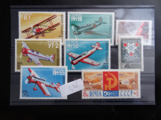 Lot timbre straine-Rusia-CCCP-stampilate-avioane si altele foto