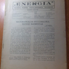 revista energia martie 1921 -revista pt. popularizarea tehnicei-anul 1,nr.3