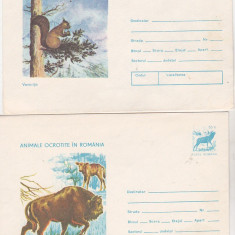 bnk fil Romania Set 2 intreguri postale 1977 fauna - Animale ocrotite