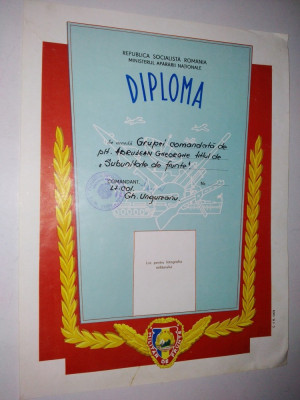 Diploma Ministerul Apararii Nationale - R.S.R. anii &amp;#039;80 - Militar de Frunte ~7~ foto