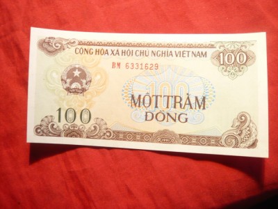 Bancnota 100 Dongi 1991 Vietnam , cal. necirculat foto