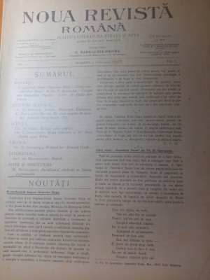 revista &amp;quot;noua revista romana&amp;quot; 3 ianuarie 1910-conferinta despre octavian goga foto