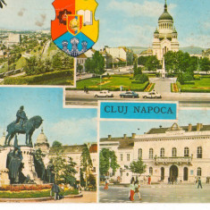 CPI (B6114) CARTE POSTALA - CLUJ-NAPOCA. VEDERE DE PE CETATUIE, PIATA VICTORIEI