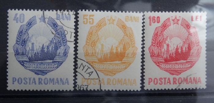 LP663-Steme RSR-serie completa stampilata 1967