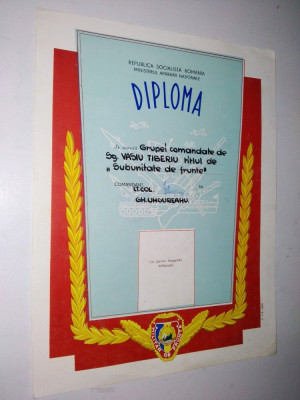 Diploma M.A.N. - R.S.R. - Militar de Frunte ~5~ foto