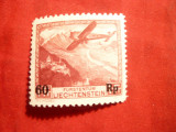Serie- Posta Aeriana ,supratipar 60 pe 1 fr. 1935 Liechtenstein ,1 val. sarniera