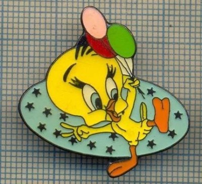 1223 NEW INSIGNA -PERSONAJ DE DESENE ANIMATE - TWEETY -starea care se vede foto