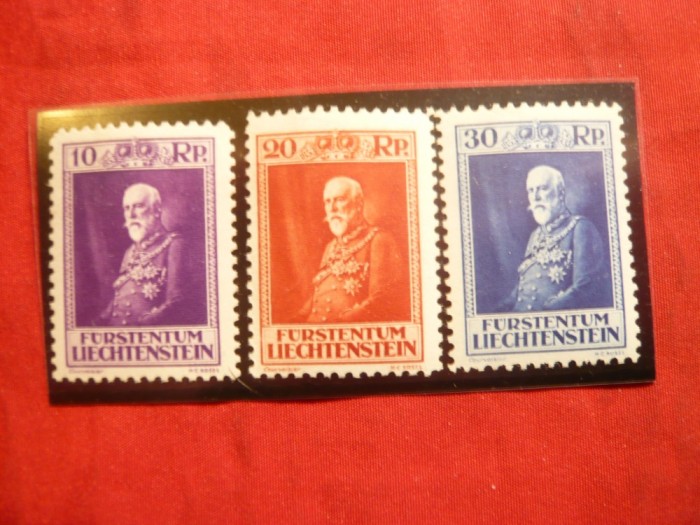 Serie- Ziua Printului Furst Franz I 1933 Liechtenstein ,3 val. sarniera