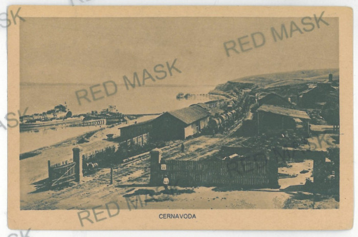 3376 - CERNAVODA, Dobrogea, harbor, railway - old postcard - unused