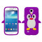 Husa silicon model pinguin mov Samsung Galaxy S4 Mini i9190 + folie ecran