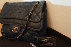 Vand Geanta Chanel Flap Bag Dark Blue foto