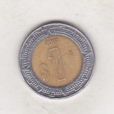 bnk mnd Mexic 1 peso 2001 bimetal