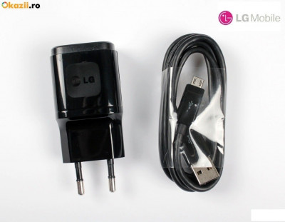 Incarcator LG T385+cablu de date,ORIGINAL foto