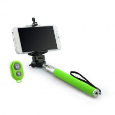 Selfie stick 109cm Green Bluetooth foto