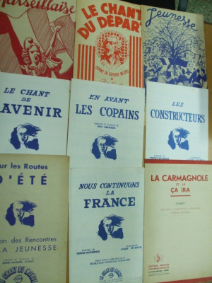 9 partituri limba franceza La Marseillaise le chant du depart 1937 - 1947 foto