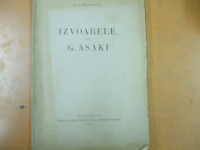 D. Caracostea Izvoarele lui G. Asaki Bucuresti 1928 200