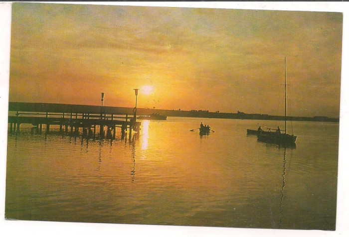 % carte postala (ilustrata)-CONSTANTA -Eforie sud--Apus de soare la Ghiol