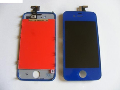 Display LCD+Touchscreen Apple iPhone 4 Albastru Inchis Orig Chin foto