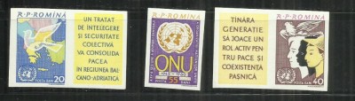 ROMANIA 1961 - ONU - NEDANTELATE - LP 532a - MNH foto