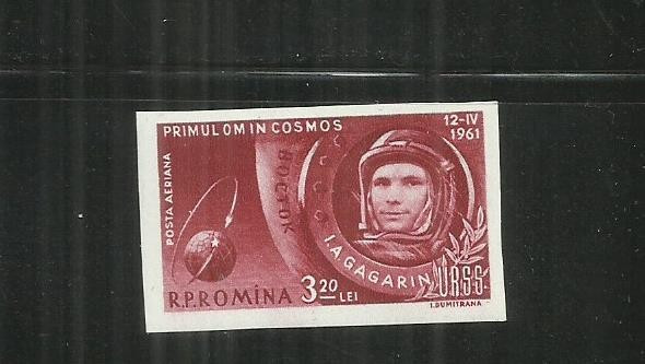 ROMANIA 1961 - PRIMUL OM IN COSMOS NEDANTELAT - LP 516 a - MNH