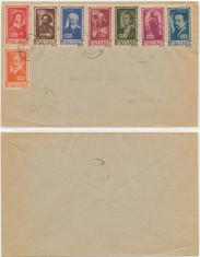 Romania 1947 Institutul de Studii cu Rusia serie stampilata pe plic suvenir foto